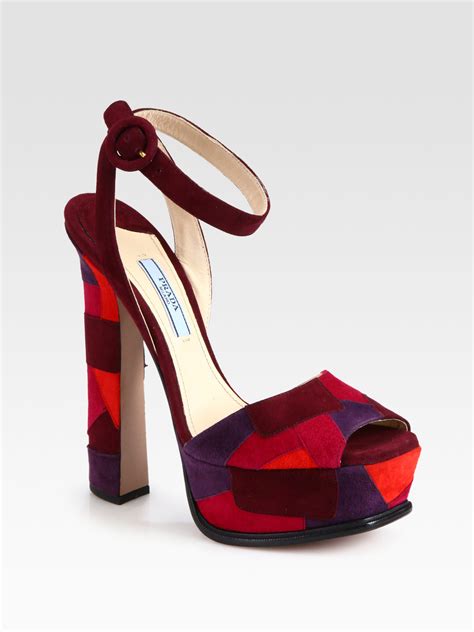 prada suede ankle strap platform sandals